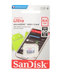 Карта памяти SanDisk MicroSD 64GB Class 10 Ultra (80 Mb/s)