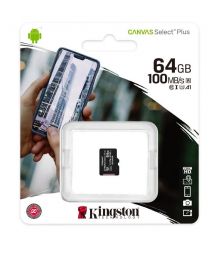 Карта памяти 64GB Kingston Canvas Select Plus 100R A1 C10 Card (microSDXC без адаптера)