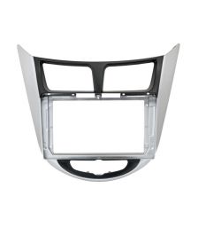 Переходная рамка 9" HYUNDAI Solaris 2011-2017 (BLACK/SILVER)