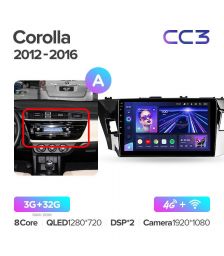 Штатная магнитола Teyes CC3 9" 3+32G для Toyota Corolla 11 2012-2016