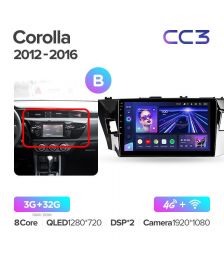 Штатная магнитола Teyes CC3 9" 3+32G для Toyota Corolla 11 2012-2016