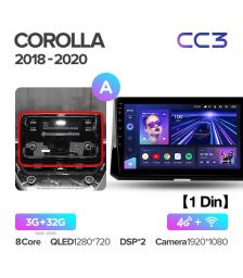 Штатная магнитола Teyes CC3 10" 3+32G для Toyota Corolla 2018-2020