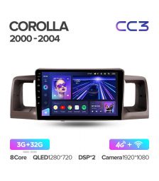 Штатная магнитола Teyes CC3 9" 3+32G для Toyota Corolla E120 E130 2000-2004