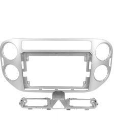 Переходная рамка 9" + CANBUS провода для Volkswagen Tiguan 2006-2017 (серебро)