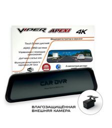 Видеорегистратор зеркало VIPER APEXI 4K 2 камеры