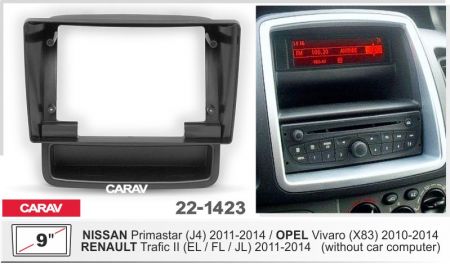 Переходная рамка 9" Renault Trafic II 2006-2014, Opel Vivaro 2014-2018, Nissan Primastar 2001-2014