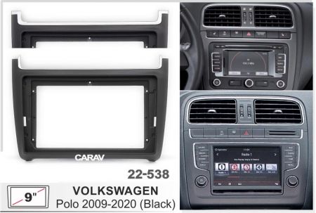 Переходная рамка 9.0" Volkswagen Polo 2009-2020 (Фольцваген поло)