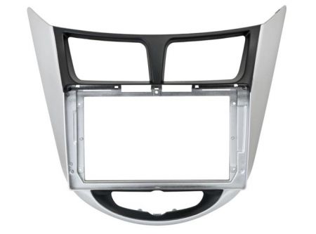 Переходная рамка 9" HYUNDAI Solaris 2011-2017 (BLACK/SILVER)