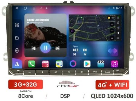 Штатная магнитола FarCar s400 для Volkswagen, Skoda на Android (TG818)