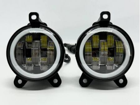 Противотуманные LED фары на Lada Priora 1 70W с кольцом (Лада Приора)