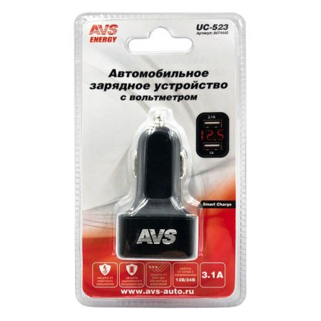 Автомобильное зарядное устройство USB AVS UC-523