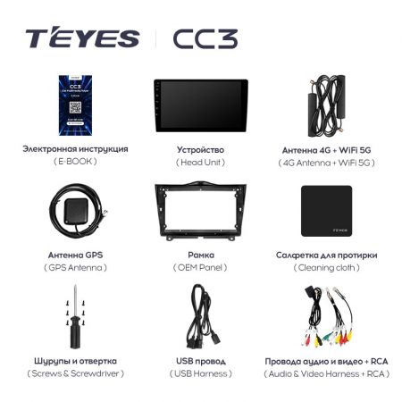 Магнитола Teyes CC3 9" 3+32G LADA Granta 2018+
