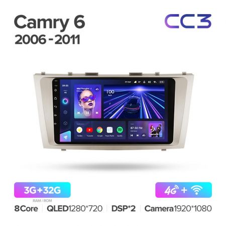 Штатная магнитола Teyes CC3 9" 3+32G для Toyota Camry 2006-2011