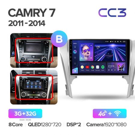 Штатная магнитола Teyes CC3 10" 3+32G для Toyota Camry 2011-2014