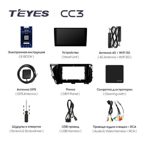 Штатная магнитола Teyes CC3 10" 3+32G для Toyota Camry 2017-2020