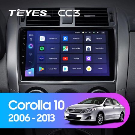 Штатная магнитола Teyes CC3 9" 3+32G для Toyota Corolla 10 E140 E150 2006-2013