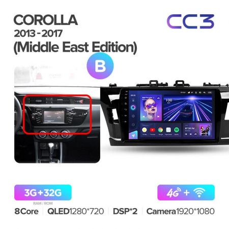 Штатная магнитола Teyes CC3 9" 3+32G для Toyota Corolla 2013-2016