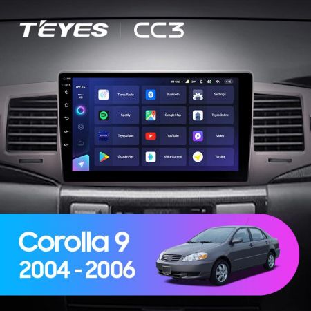 Штатная магнитола Teyes CC3 9" 4+32G для Toyota Corolla 9 E120 2004-2006