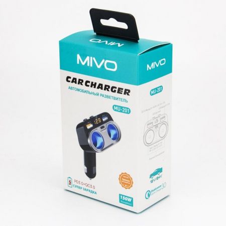 Автомобильный разветвитель прикуривателя Mivo MU-201