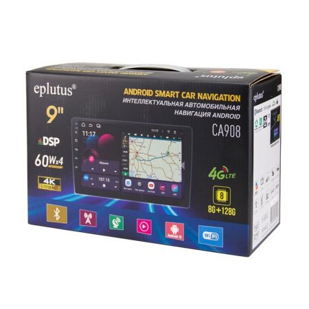 Магнитола Eplutus CA908 на Android 15 8+128Gb 4G LTE 8 ядер