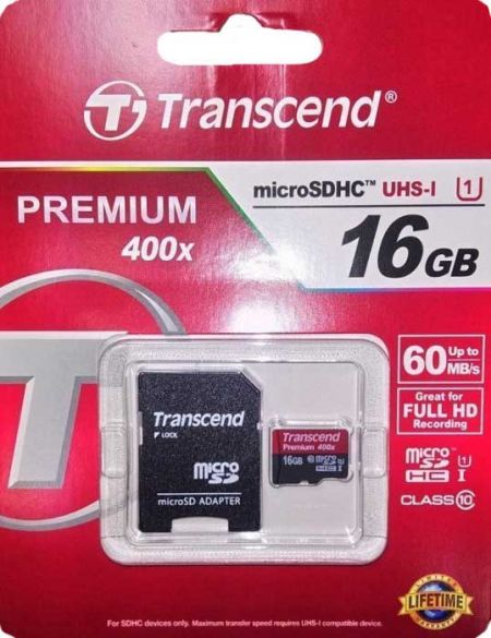 MicroSD Transcend UHS-I 16Gb Class10